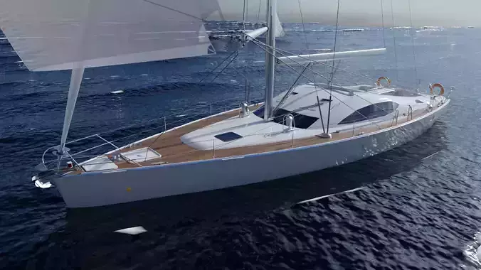 Sailboat - Yacht Low-poly 3D model