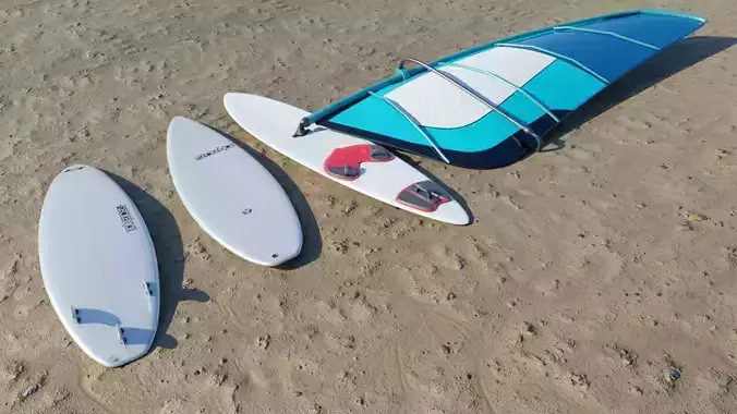 Surfboard Low-poly 3D model
