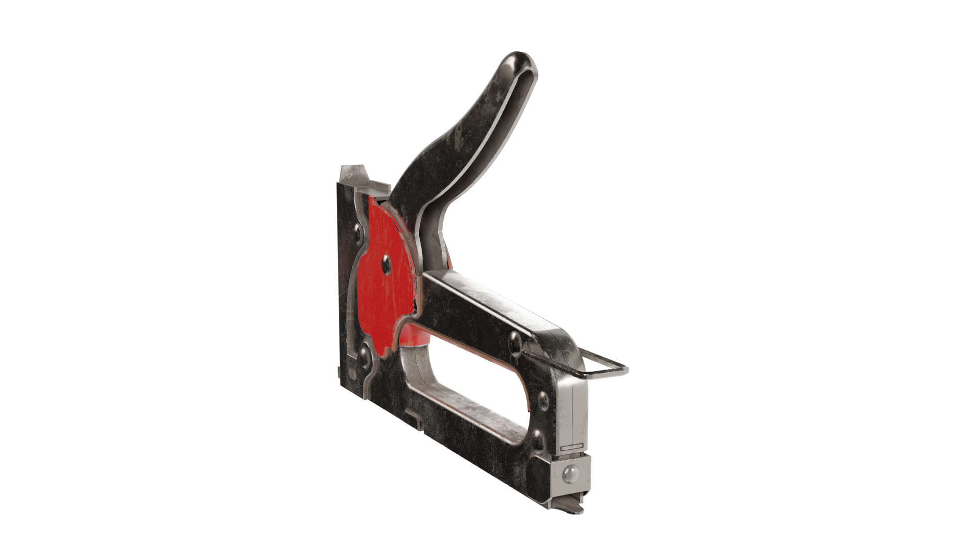 Staple Gun Low-poly 3D model_12