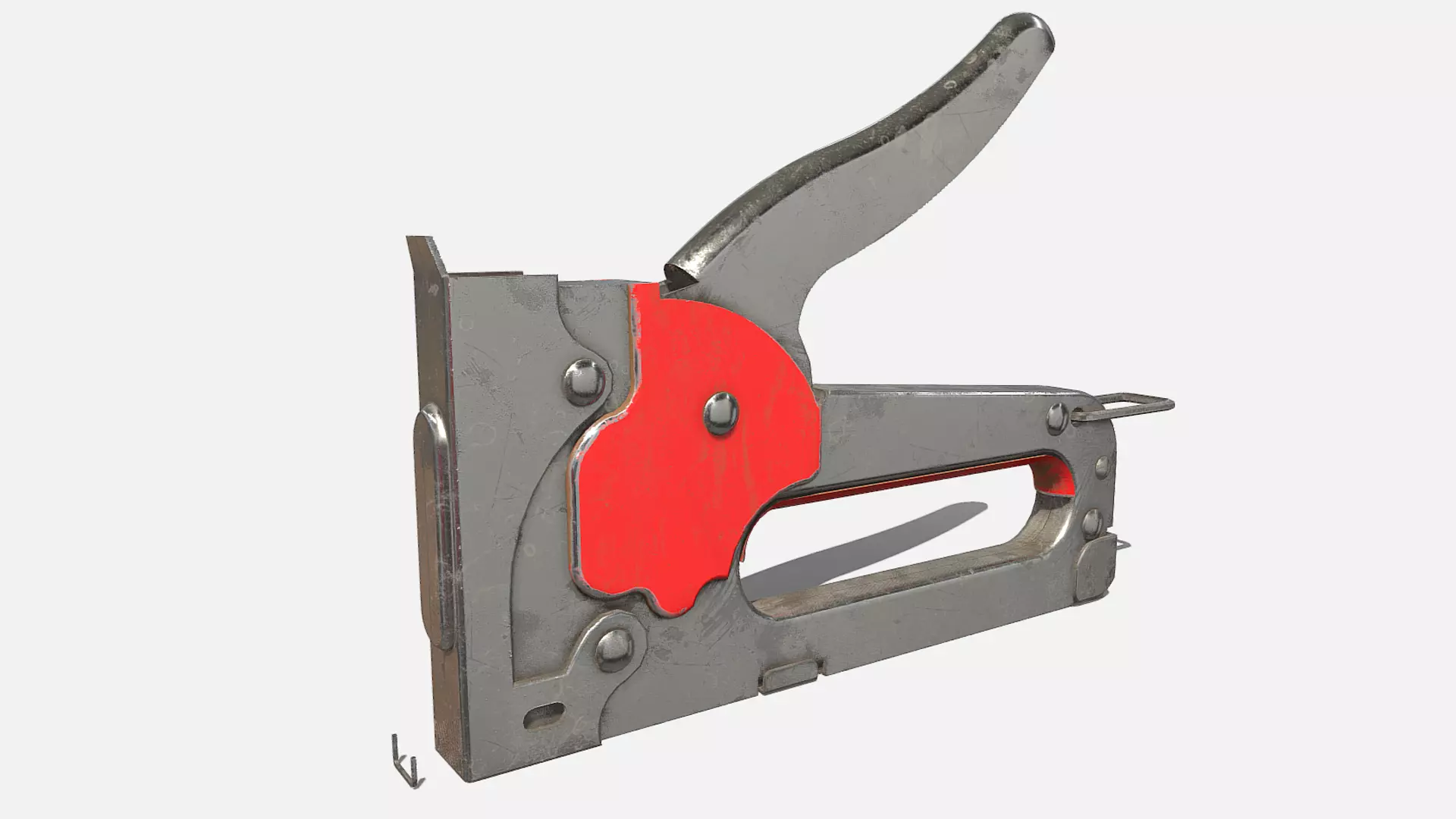 Staple Gun Low-poly 3D model_0