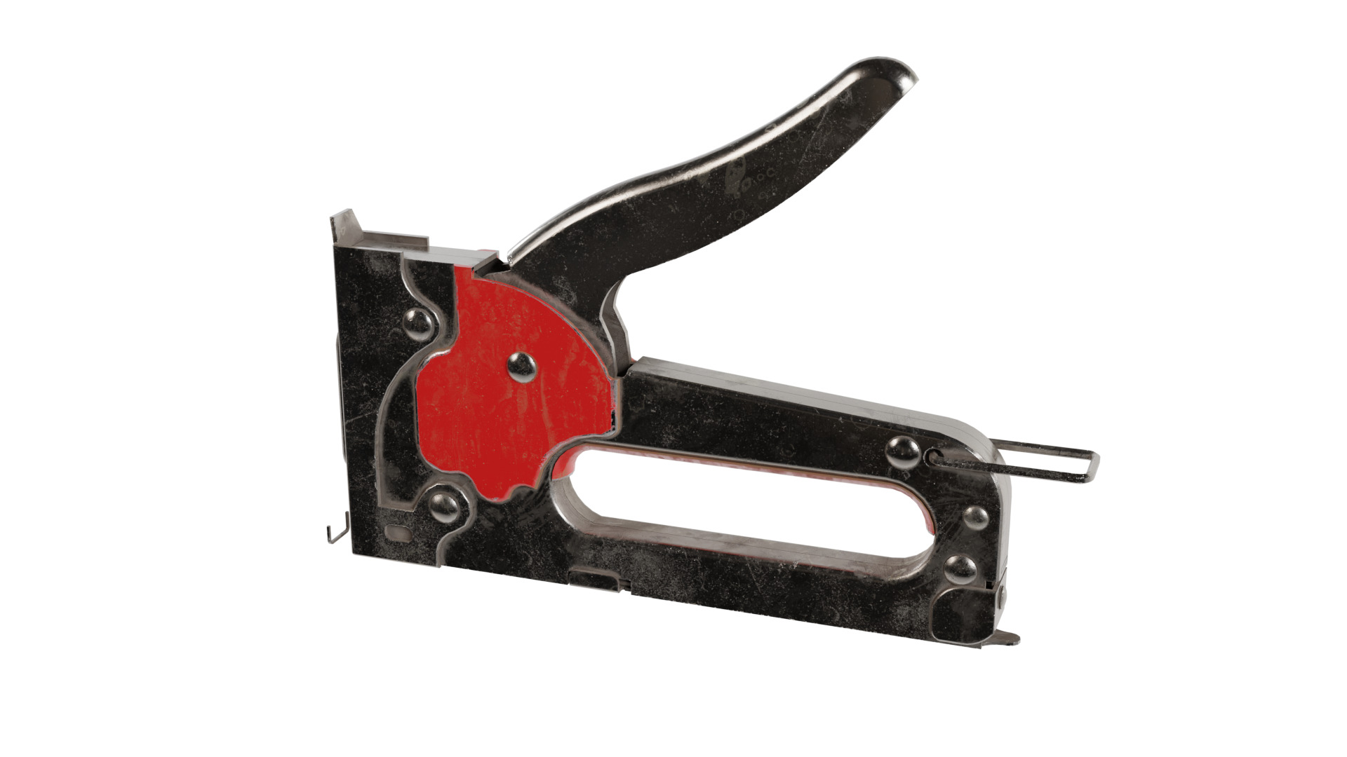 Staple Gun Low-poly 3D model_10