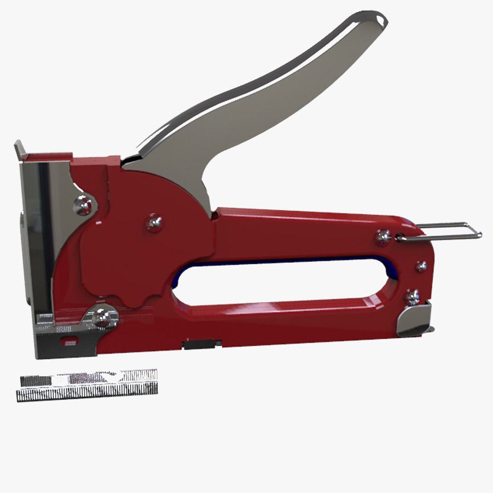 Staple Gun Low-poly 3D model_13