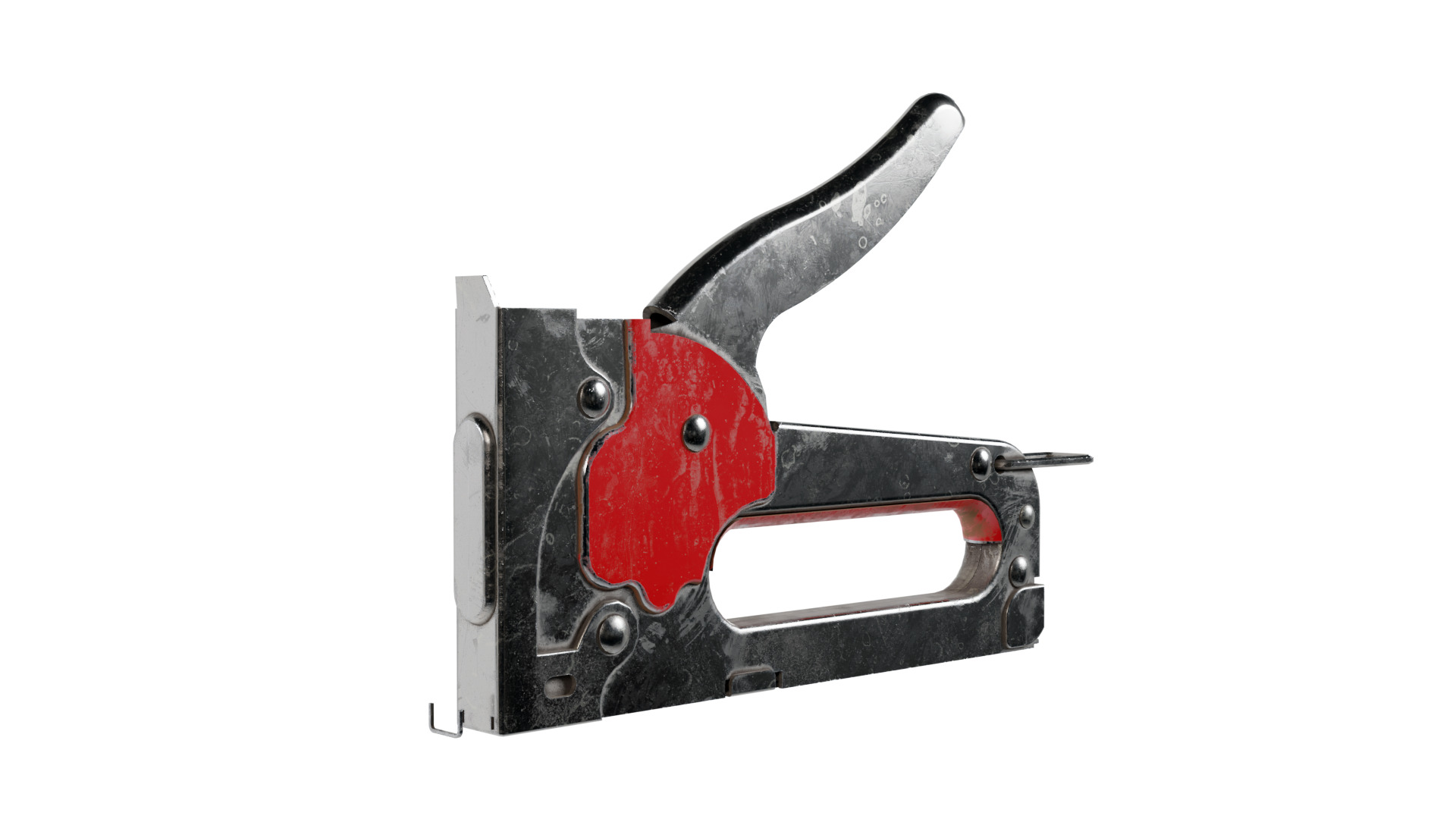 Staple Gun Low-poly 3D model_9