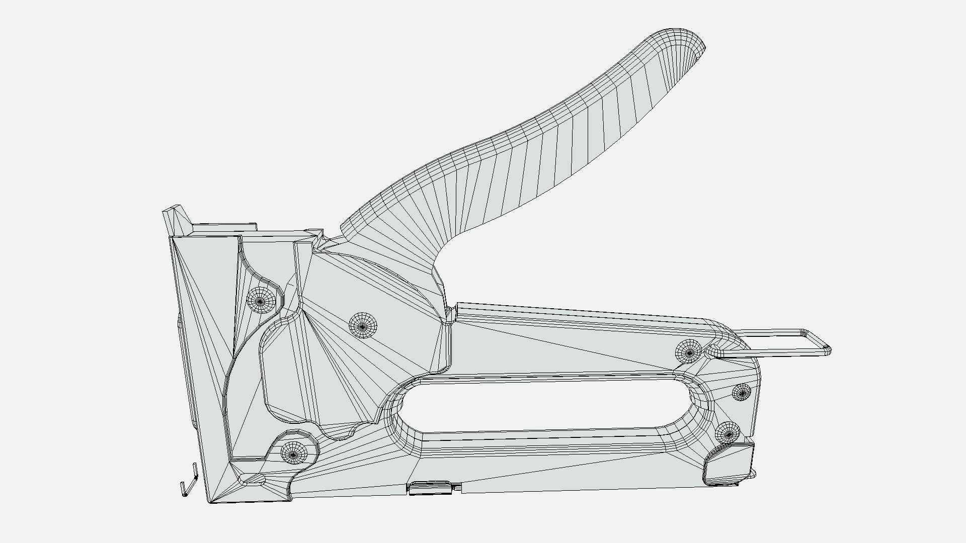 Staple Gun Low-poly 3D model_6