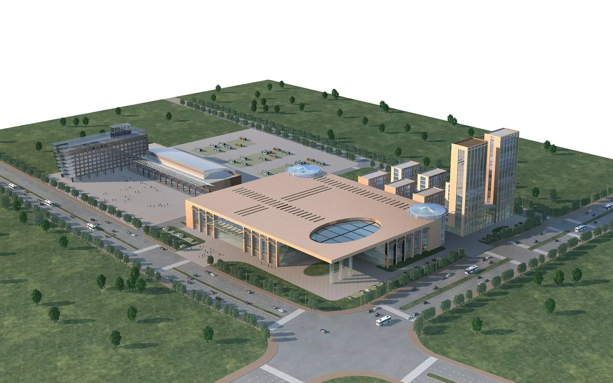 Commercial Building 3D model_0