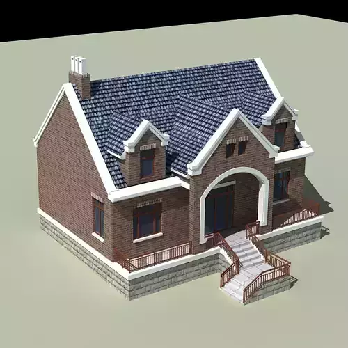 Villa brick house with stairs