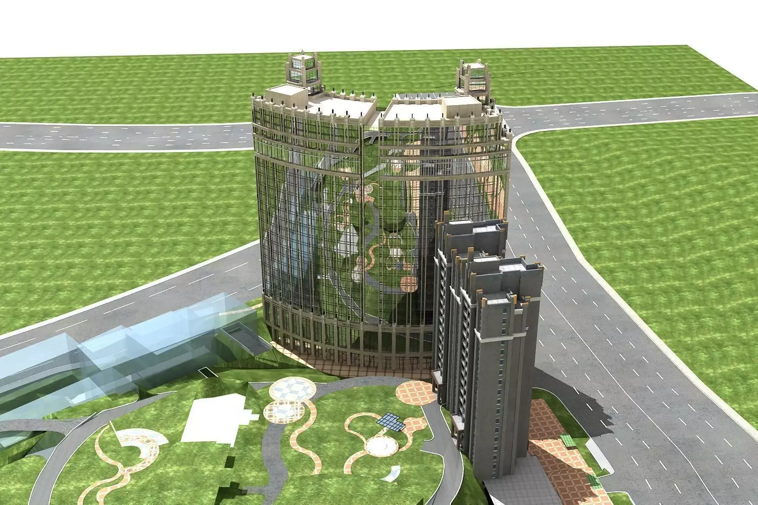 Hotel Building 3D model_0