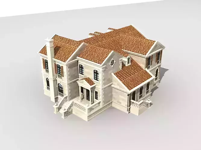 Villa house with tiled roof