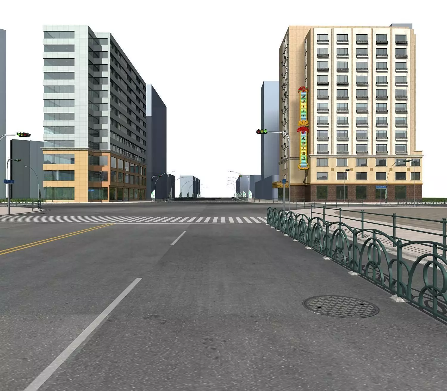 Hotel Building 3D model_0