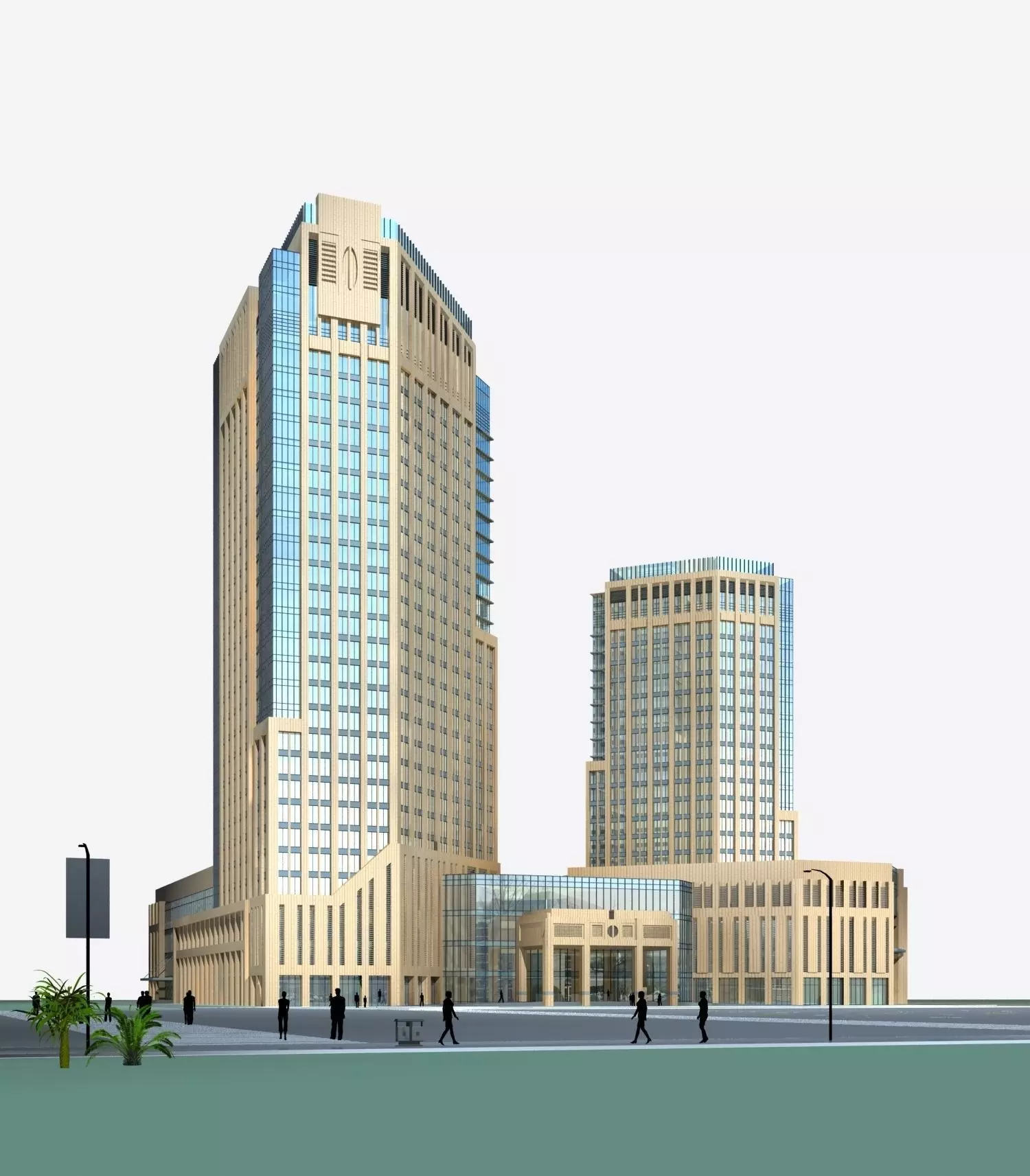 Hotel Building 3D model_0