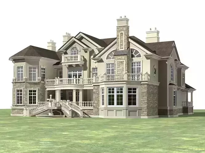 Villa mansion on field