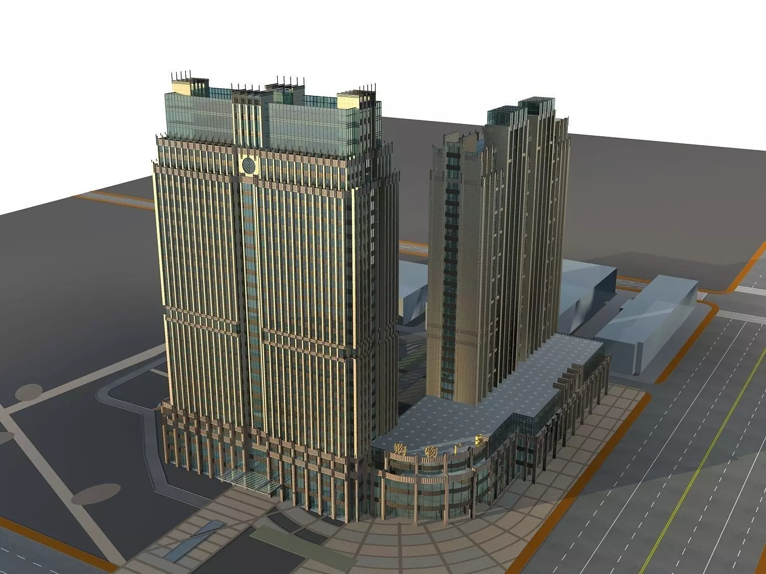 Commercial Building 3D model_0