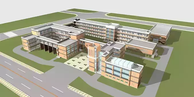 School Building 3D model
