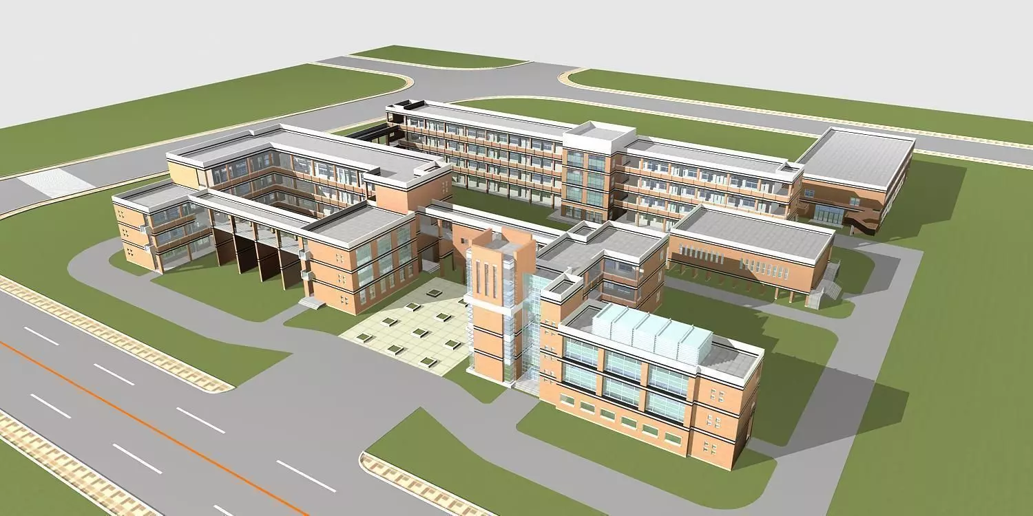 School Building 3D model_0