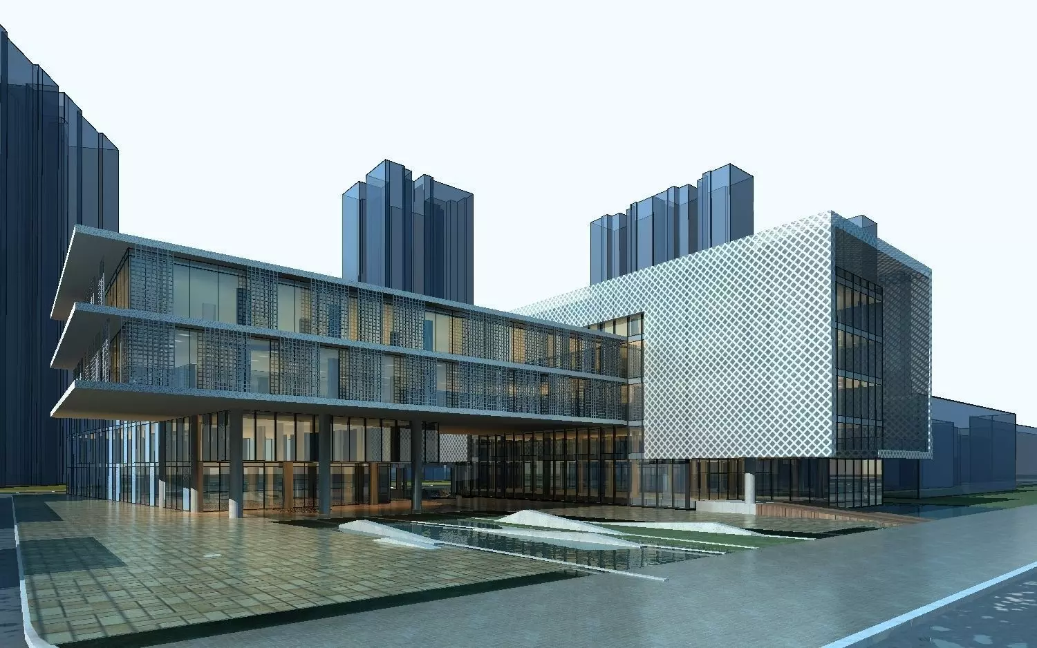 Hotel Building 3D model_0