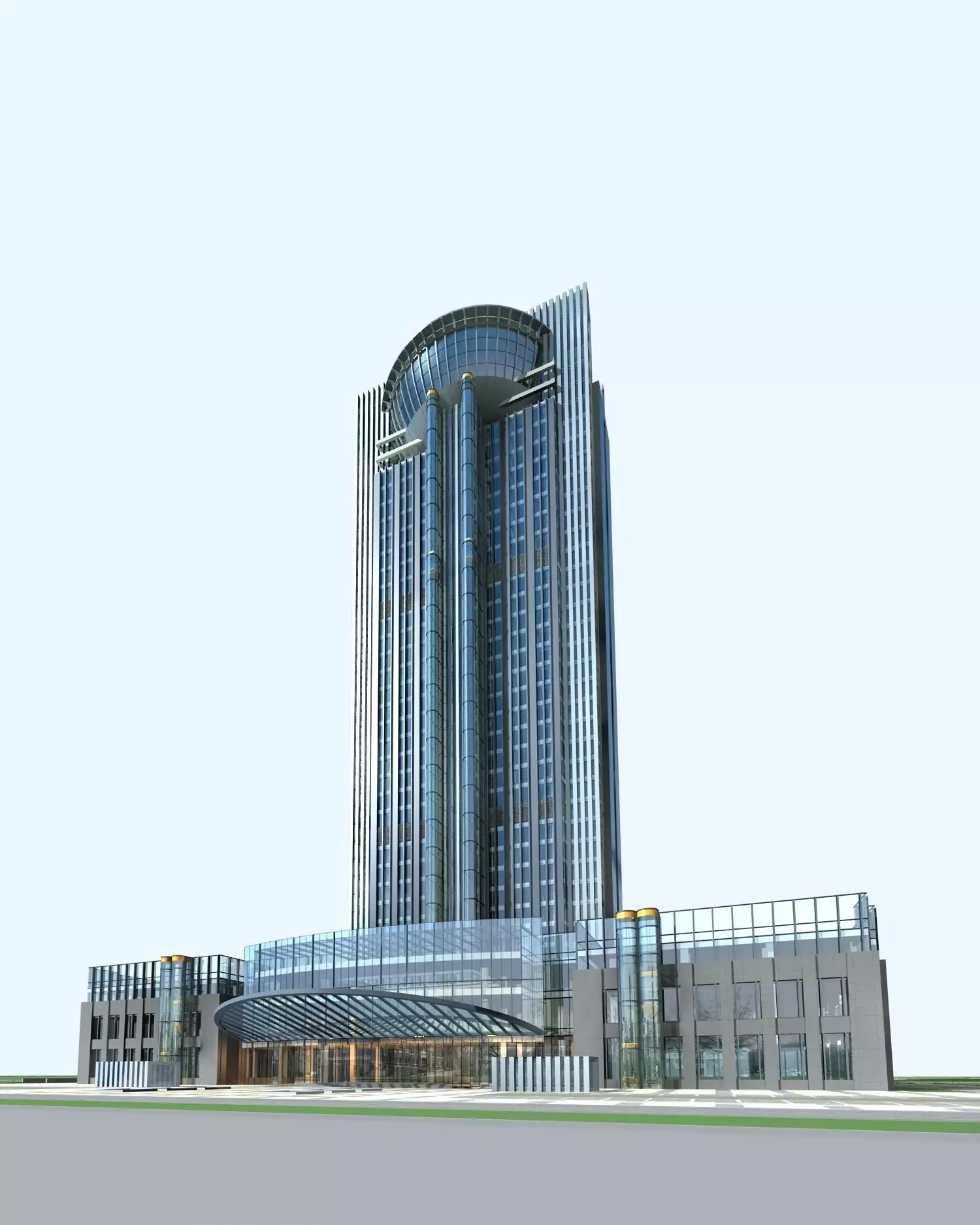 Hotel Building 3D model_0