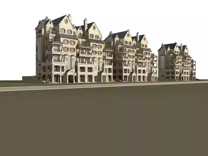 Villa three apartment buildings