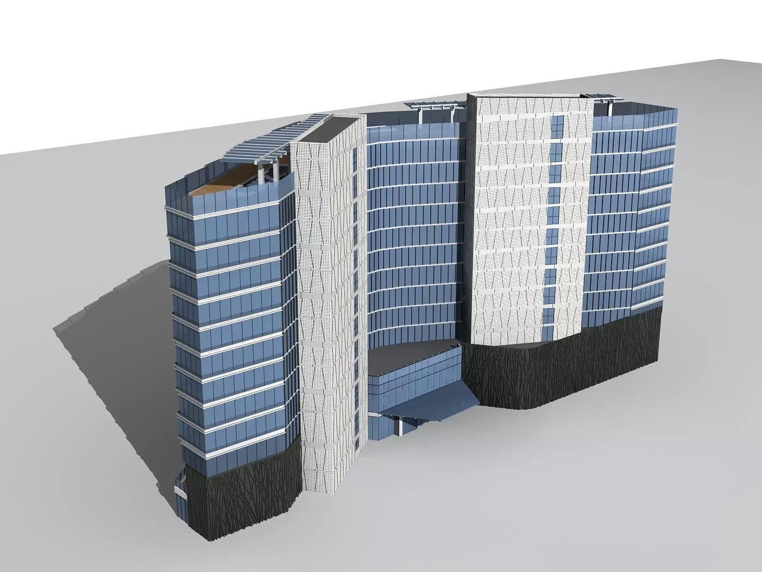 Hotel Building 3D model_0