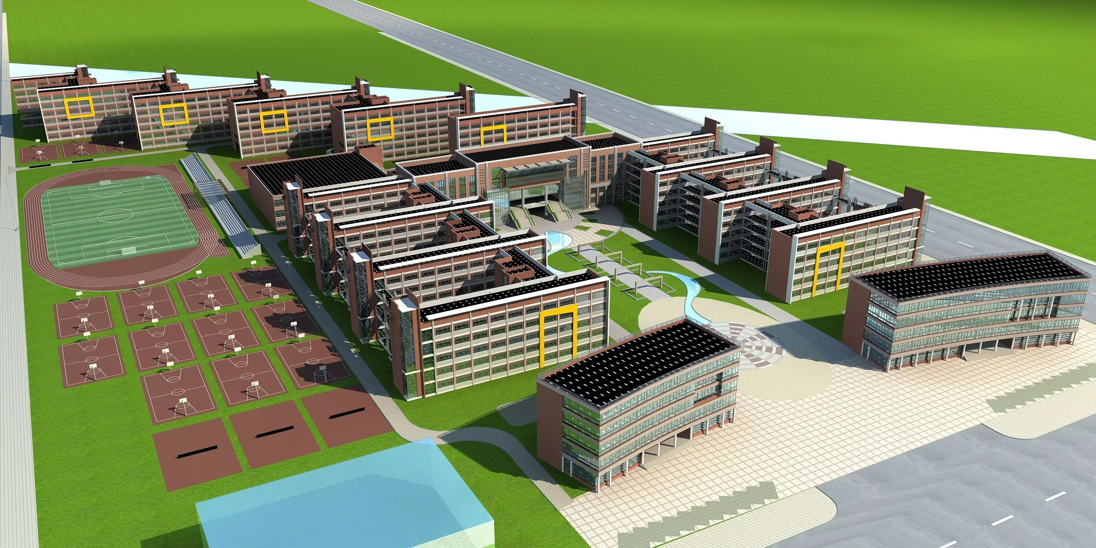 School Building 3D model_0