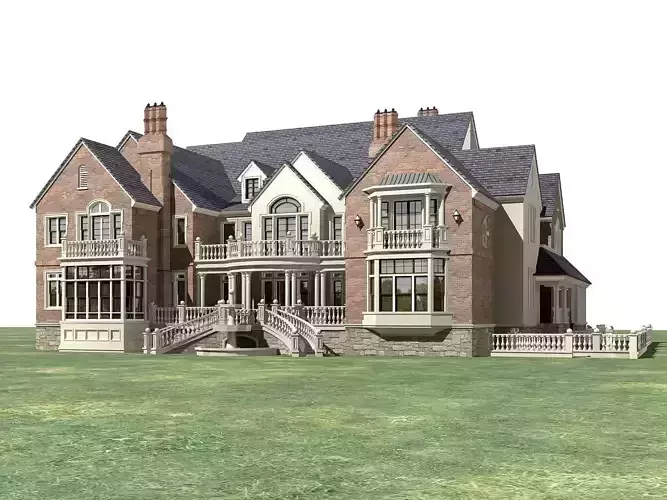 Villa mansion on field