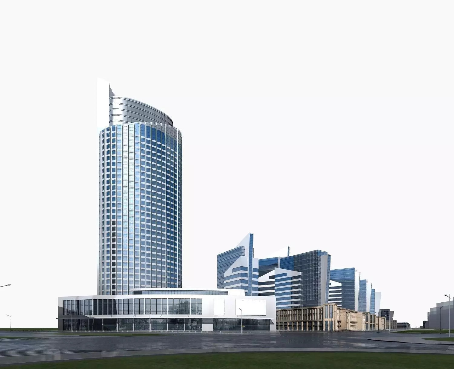 Hotel Building 3D model_0