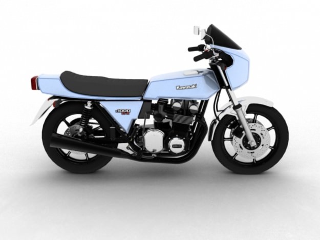 Kawasaki Z1-R 1977 3D model_8