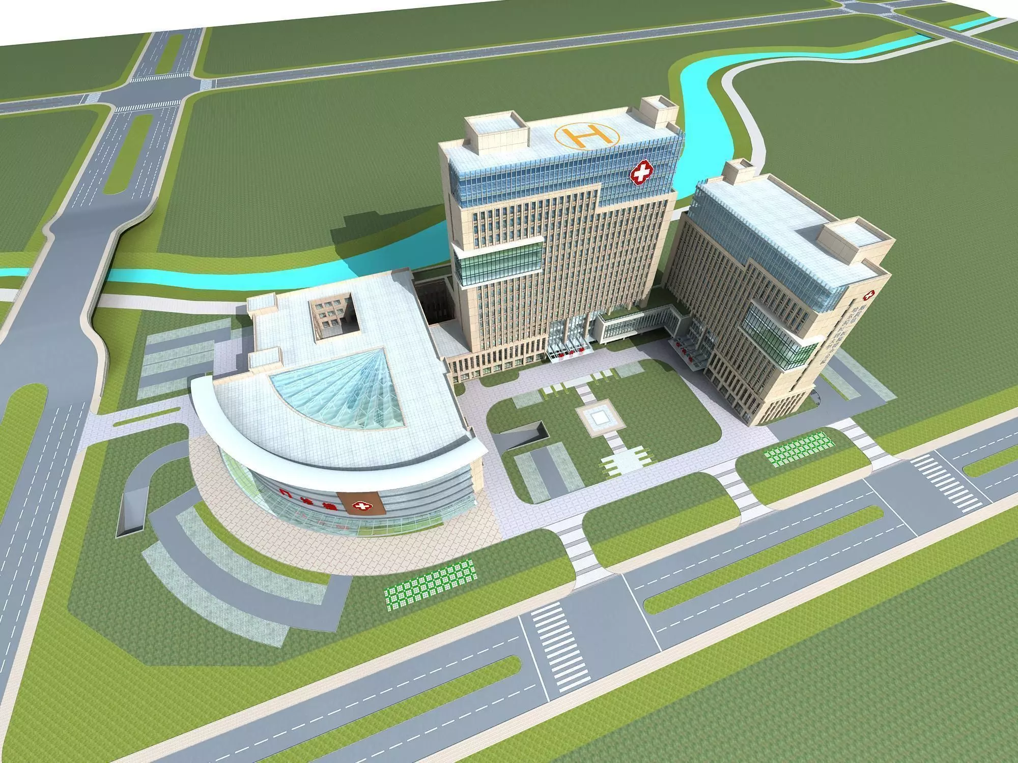 Hospital Building 3D model