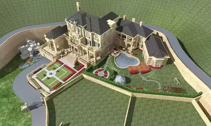 Villa mansion with swimming pool