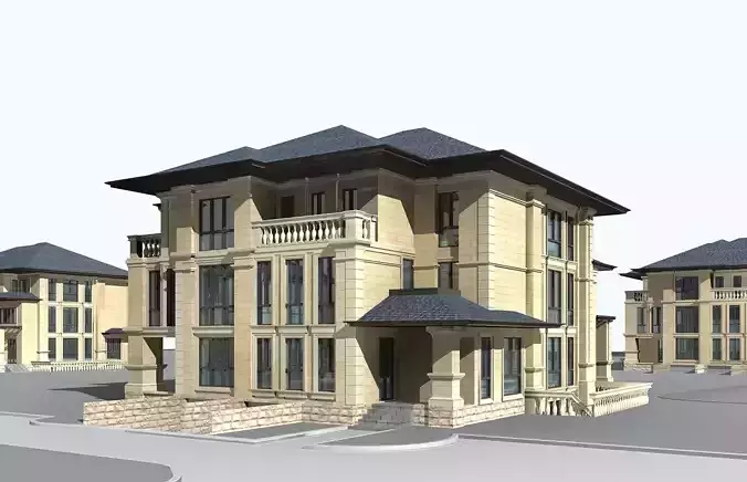 Villa residential building on street