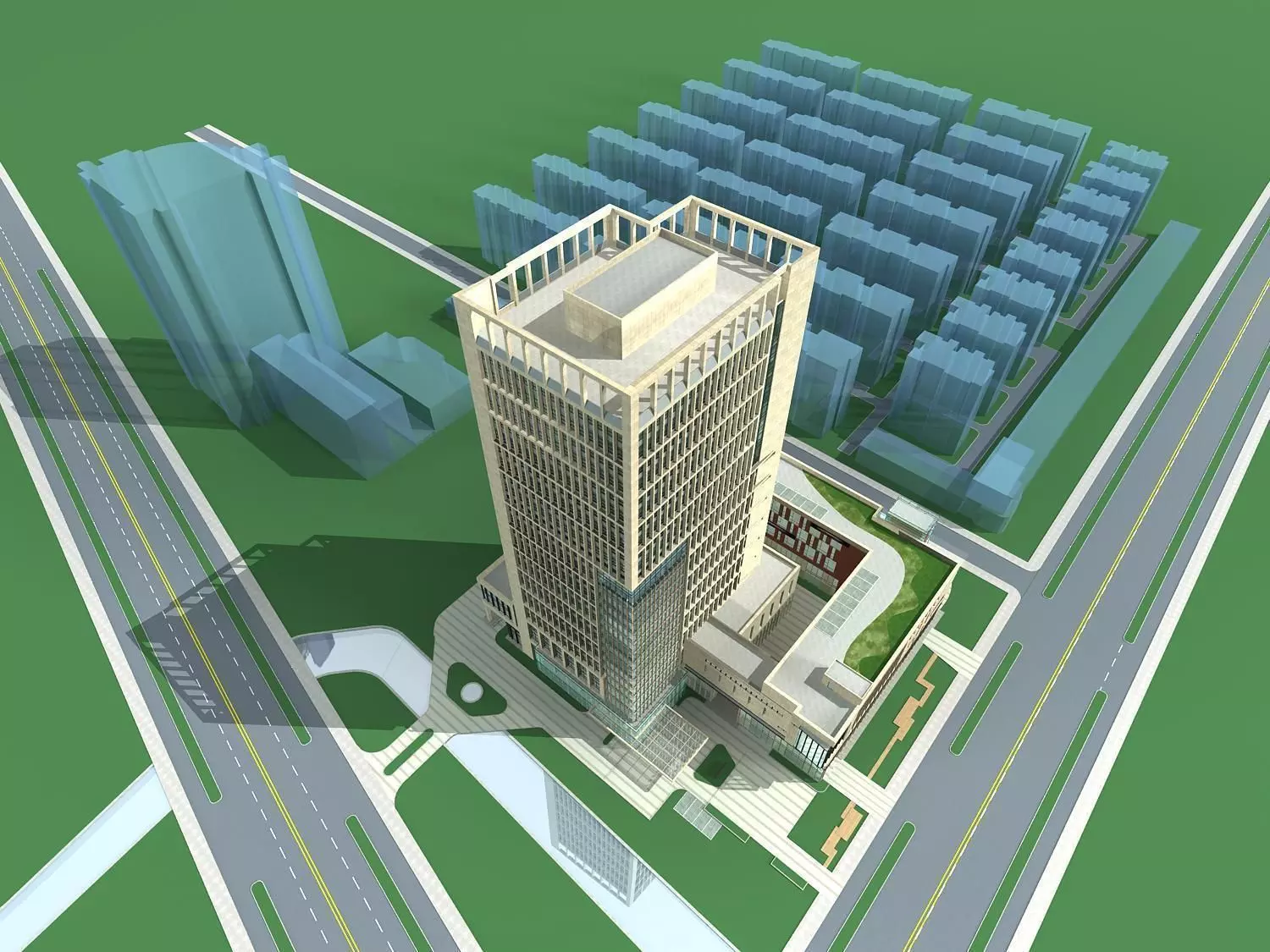 Hotel Building 3D model_0
