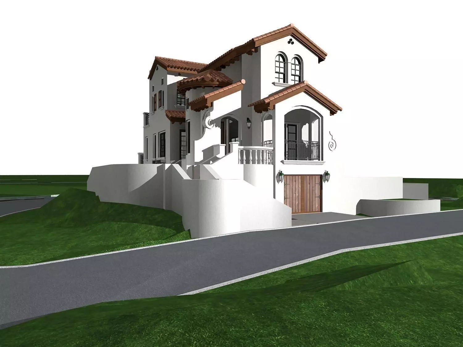 Villa house on hill 3D model