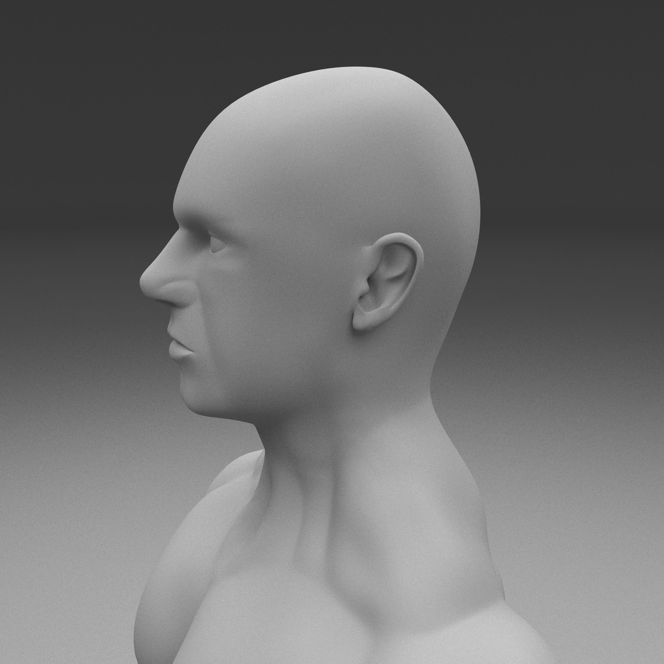 Muscular Human Male Clay Model 3D model_7