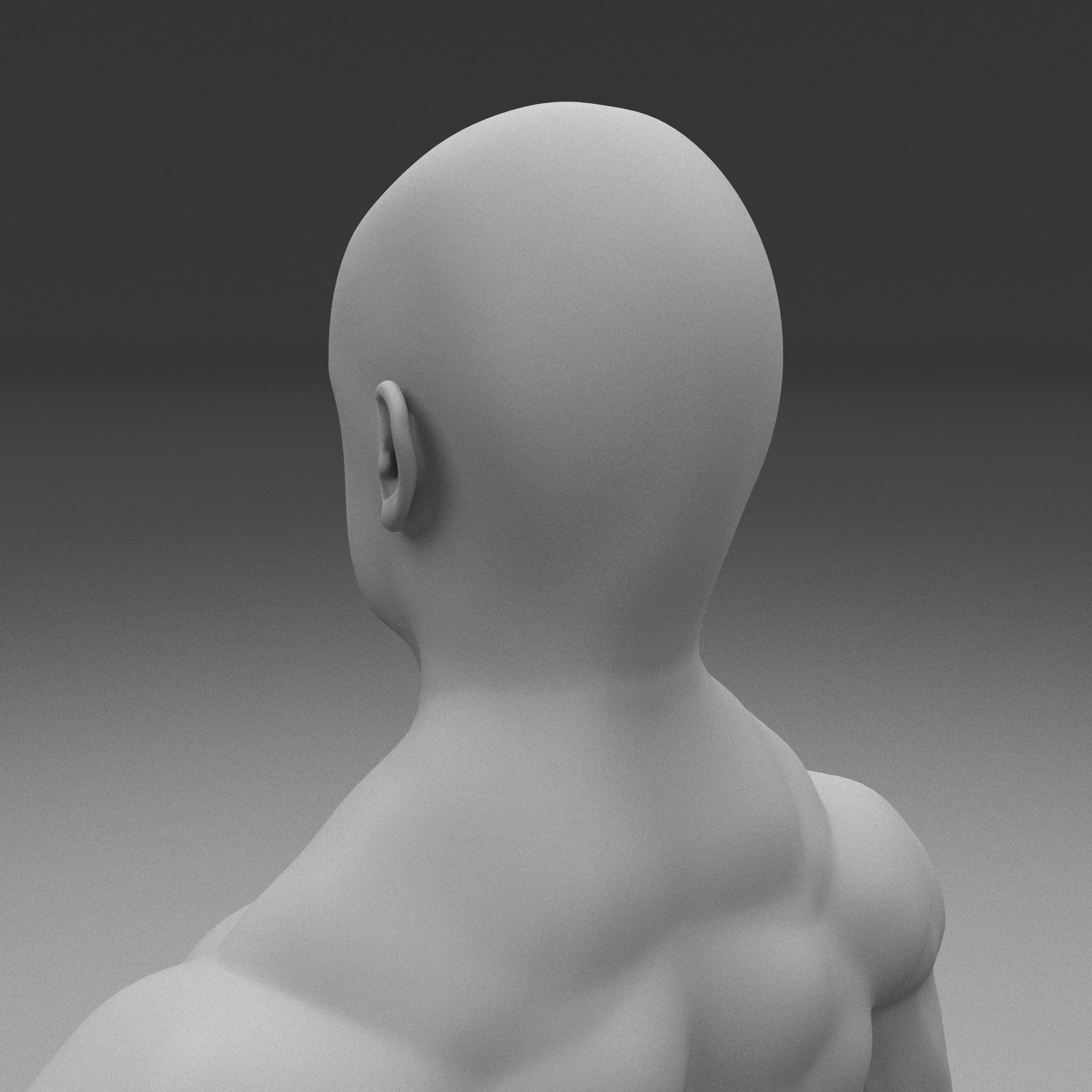 Muscular Human Male Clay Model 3D model_4