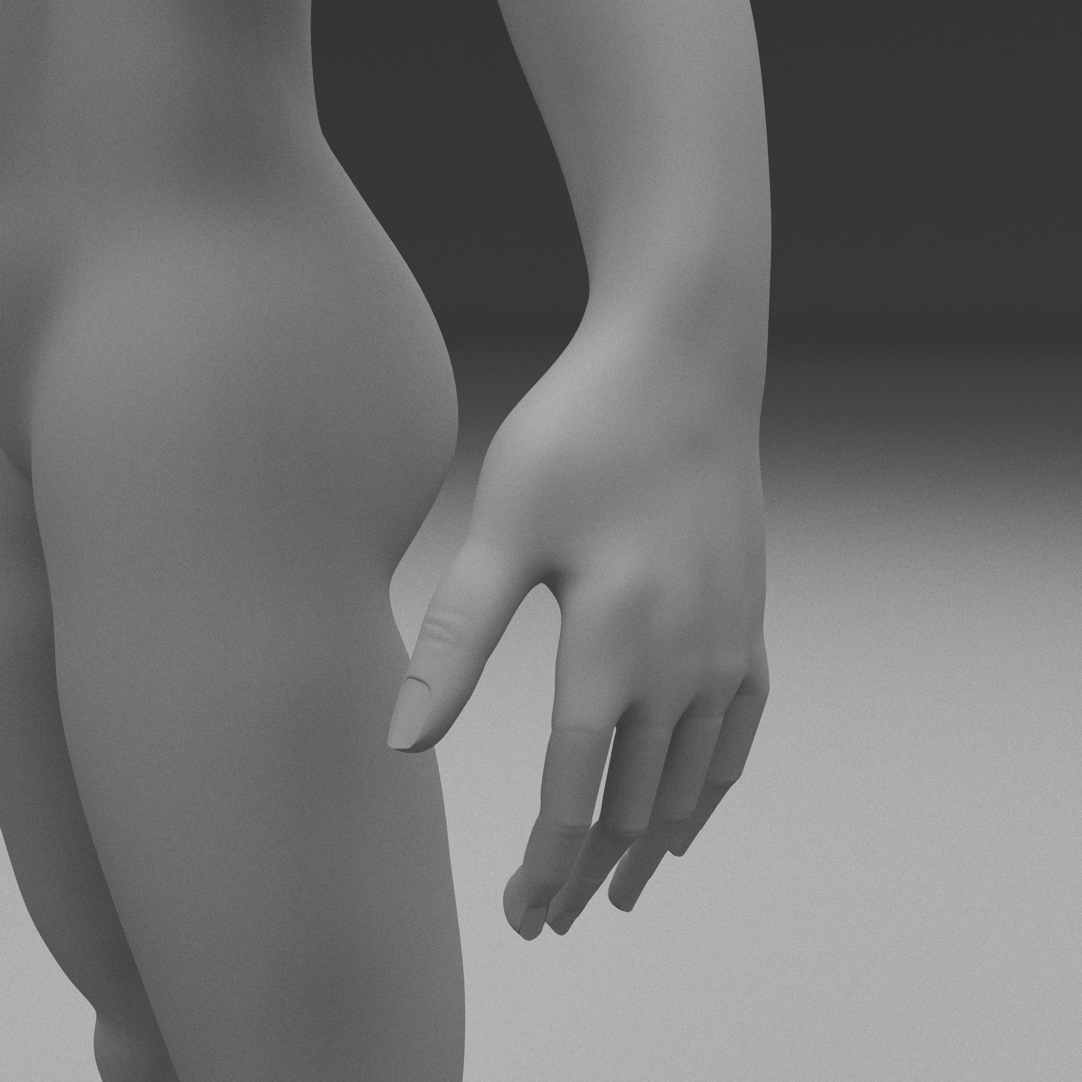 Muscular Human Male Clay Model 3D model_16