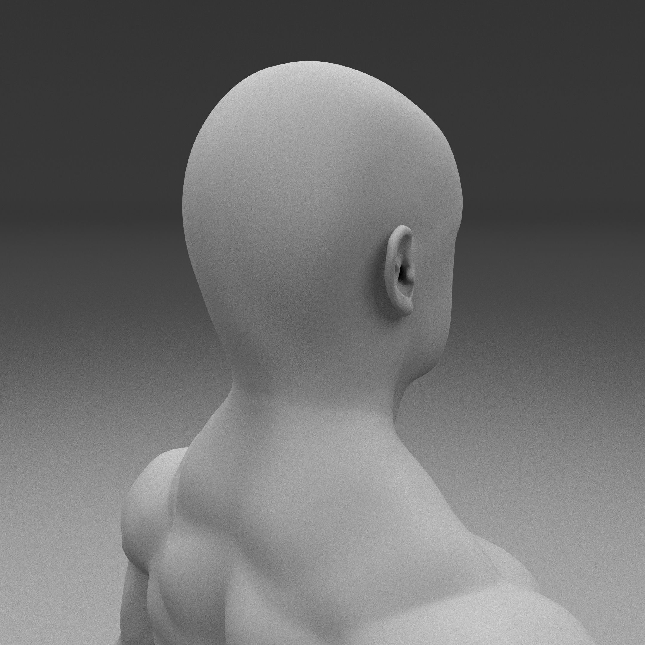 Muscular Human Male Clay Model 3D model_13