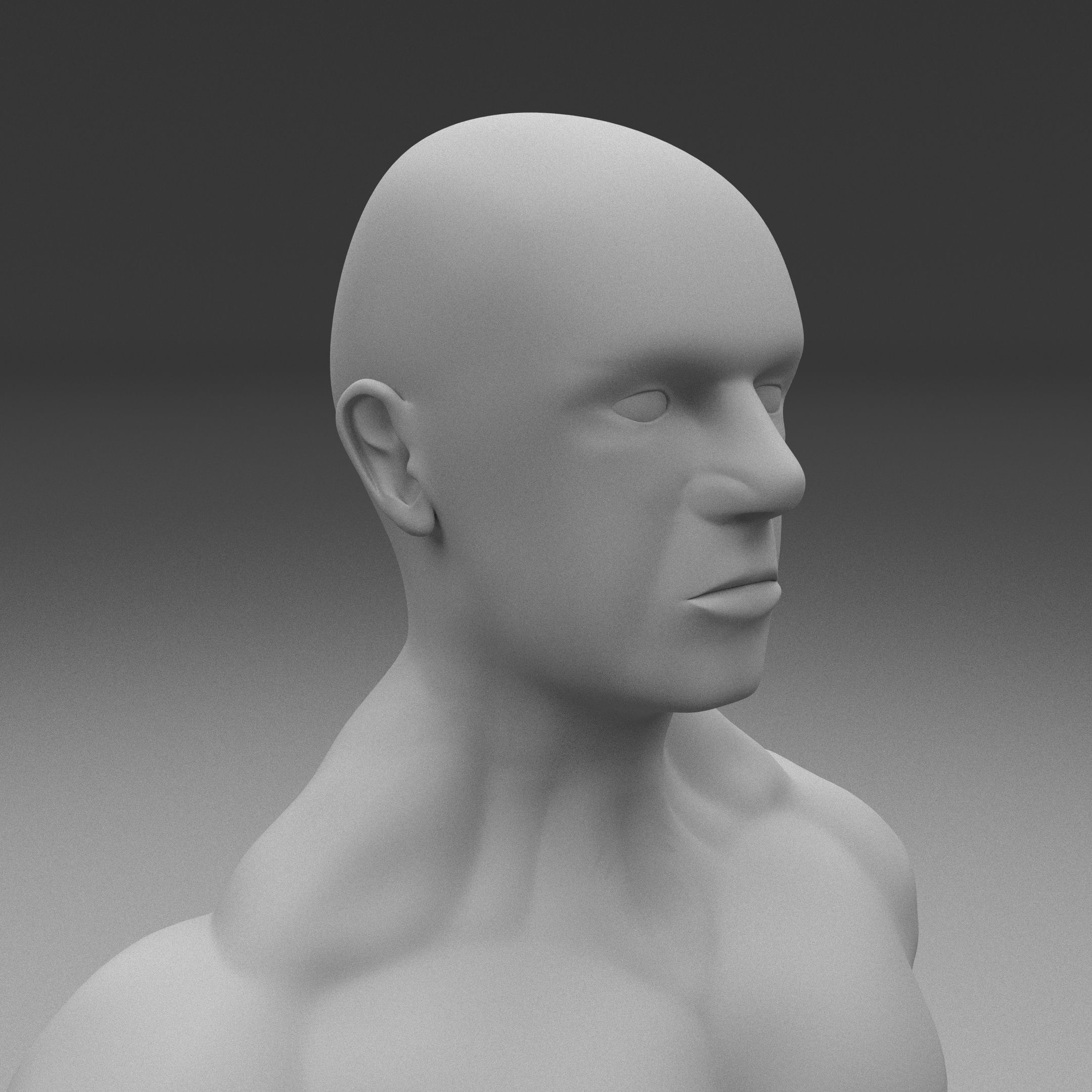 Muscular Human Male Clay Model 3D model_8