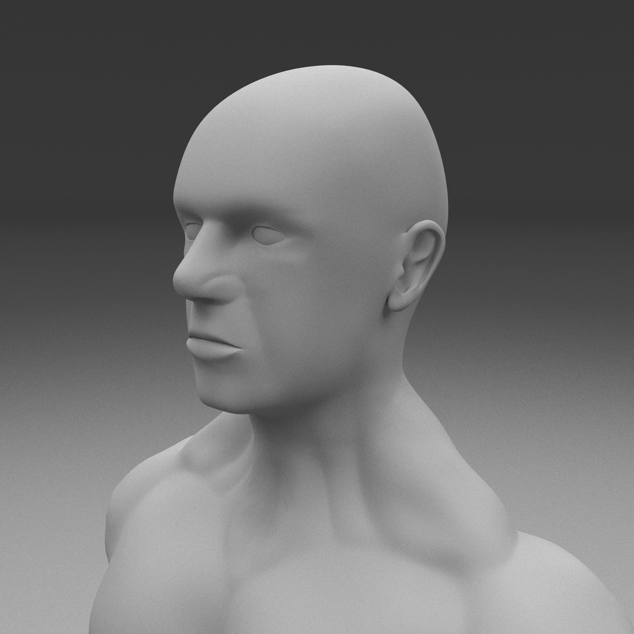 Muscular Human Male Clay Model 3D model_3