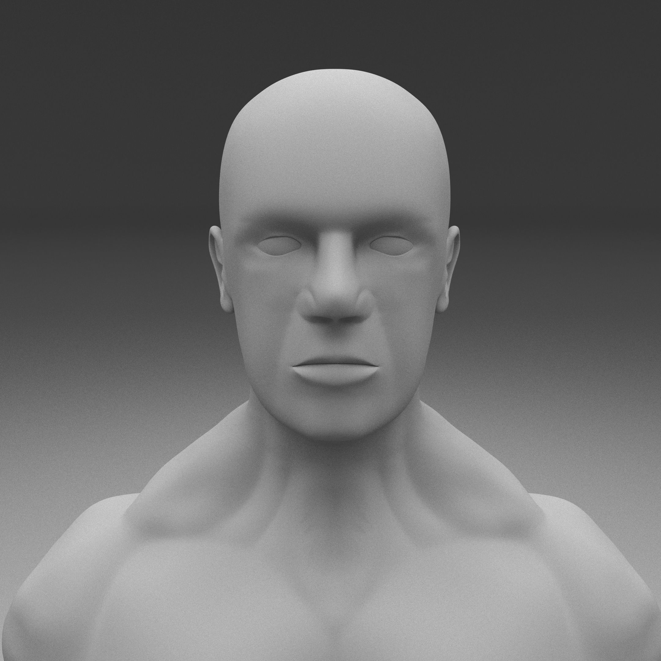 Muscular Human Male Clay Model 3D model_2