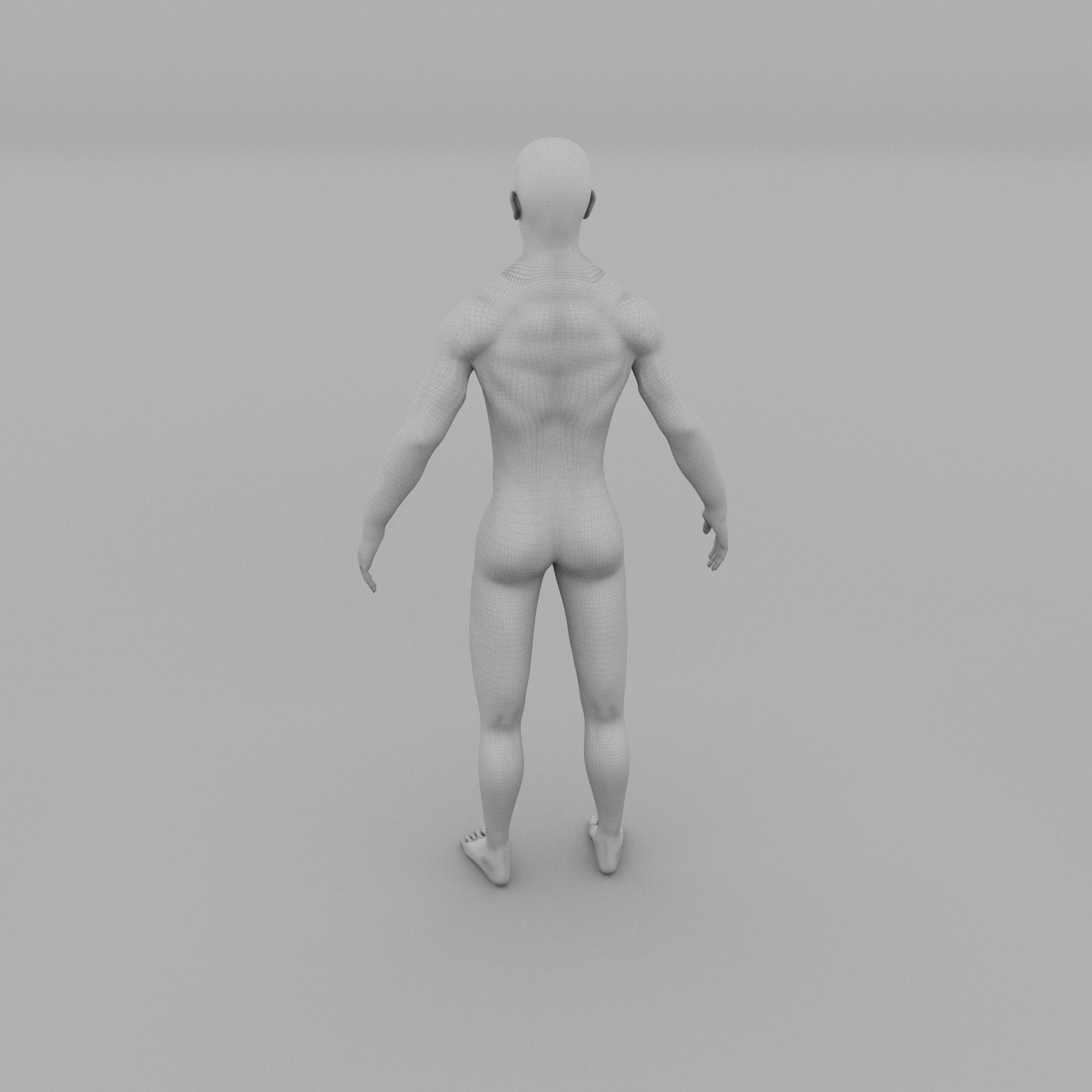 Muscular Human Male Clay Model 3D model_29