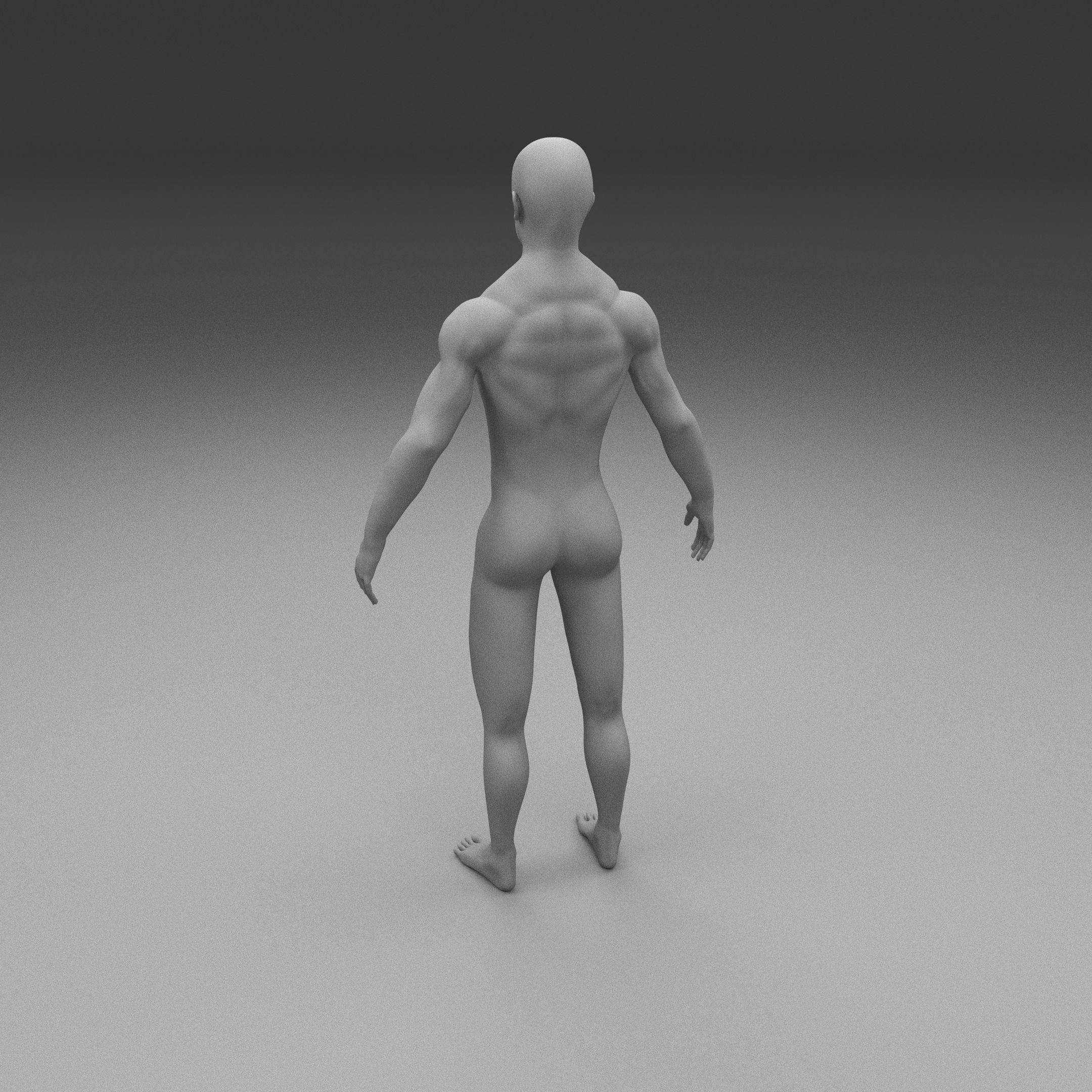 Muscular Human Male Clay Model 3D model_5