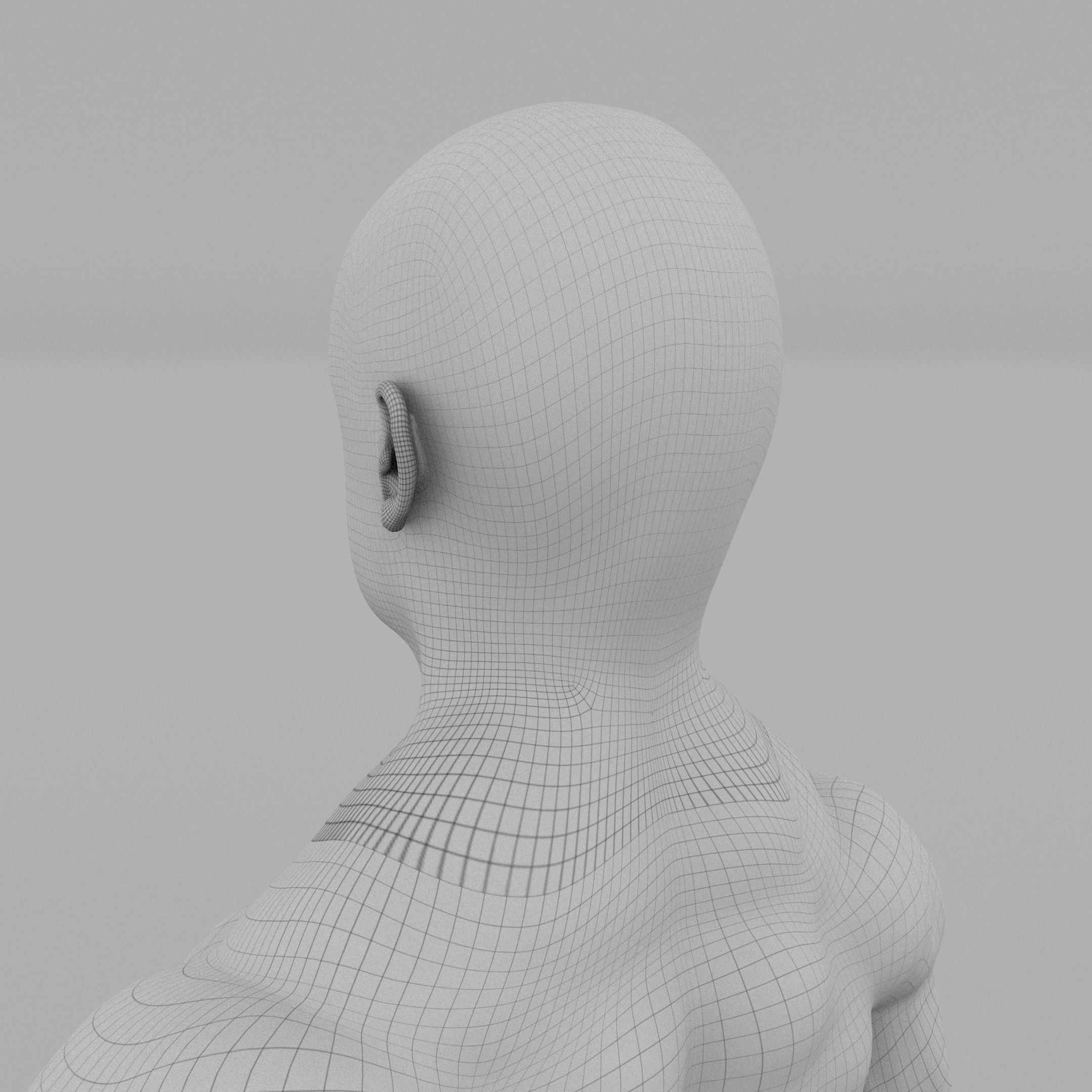 Muscular Human Male Clay Model 3D model_22