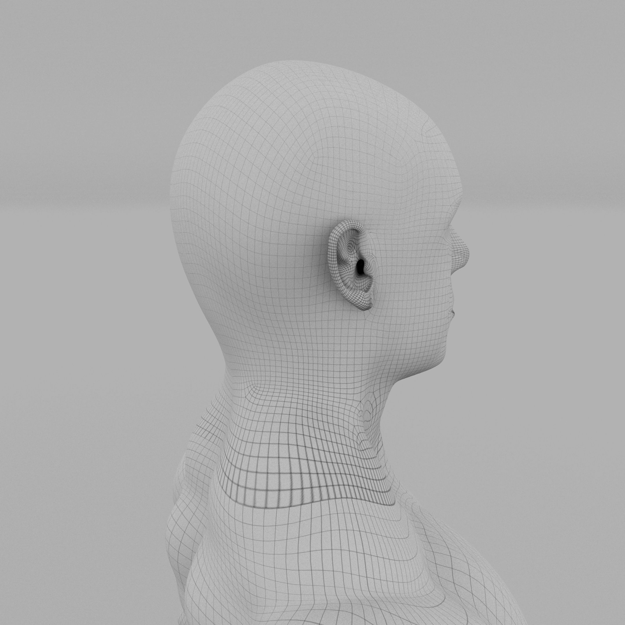 Muscular Human Male Clay Model 3D model_24