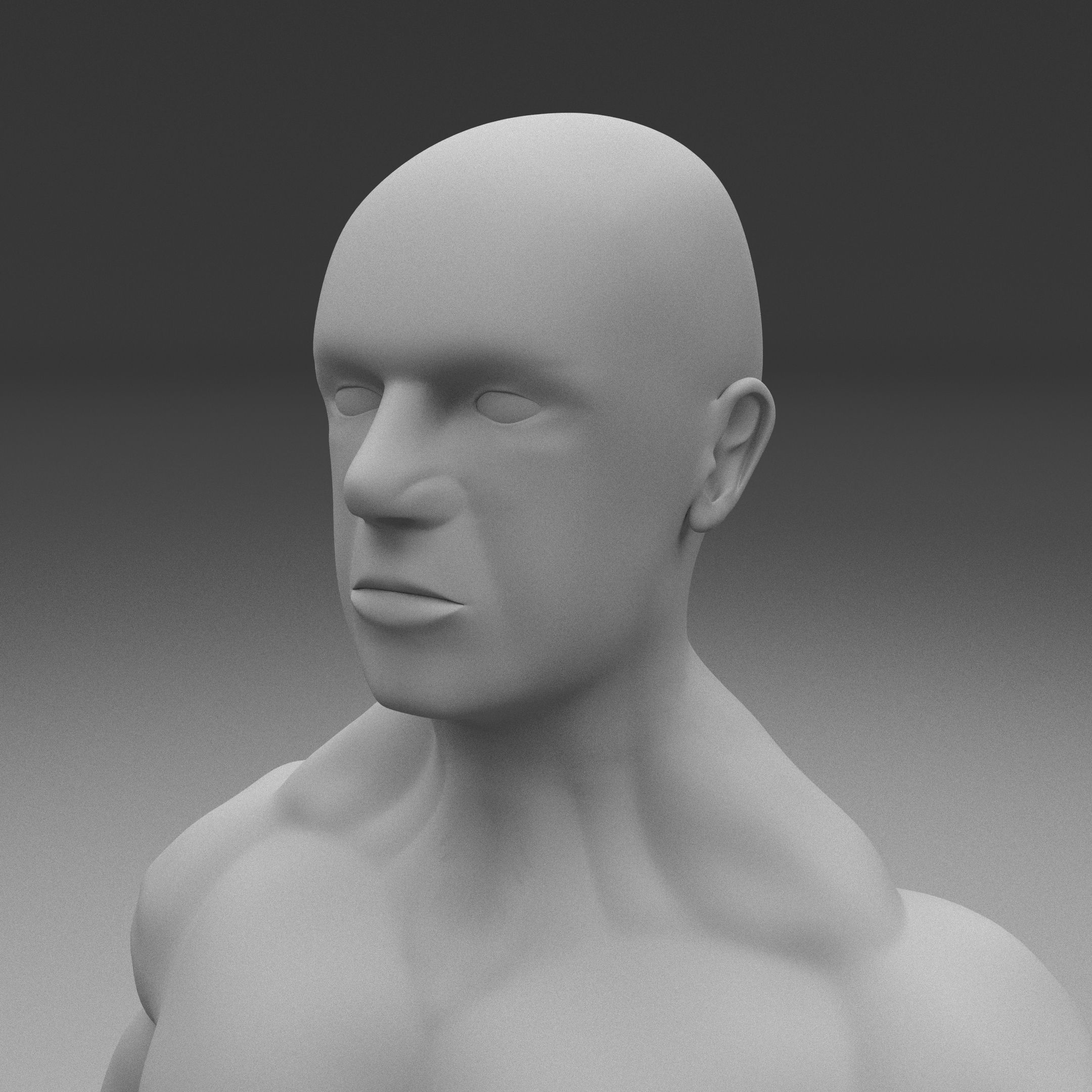 Muscular Human Male Clay Model 3D model_12