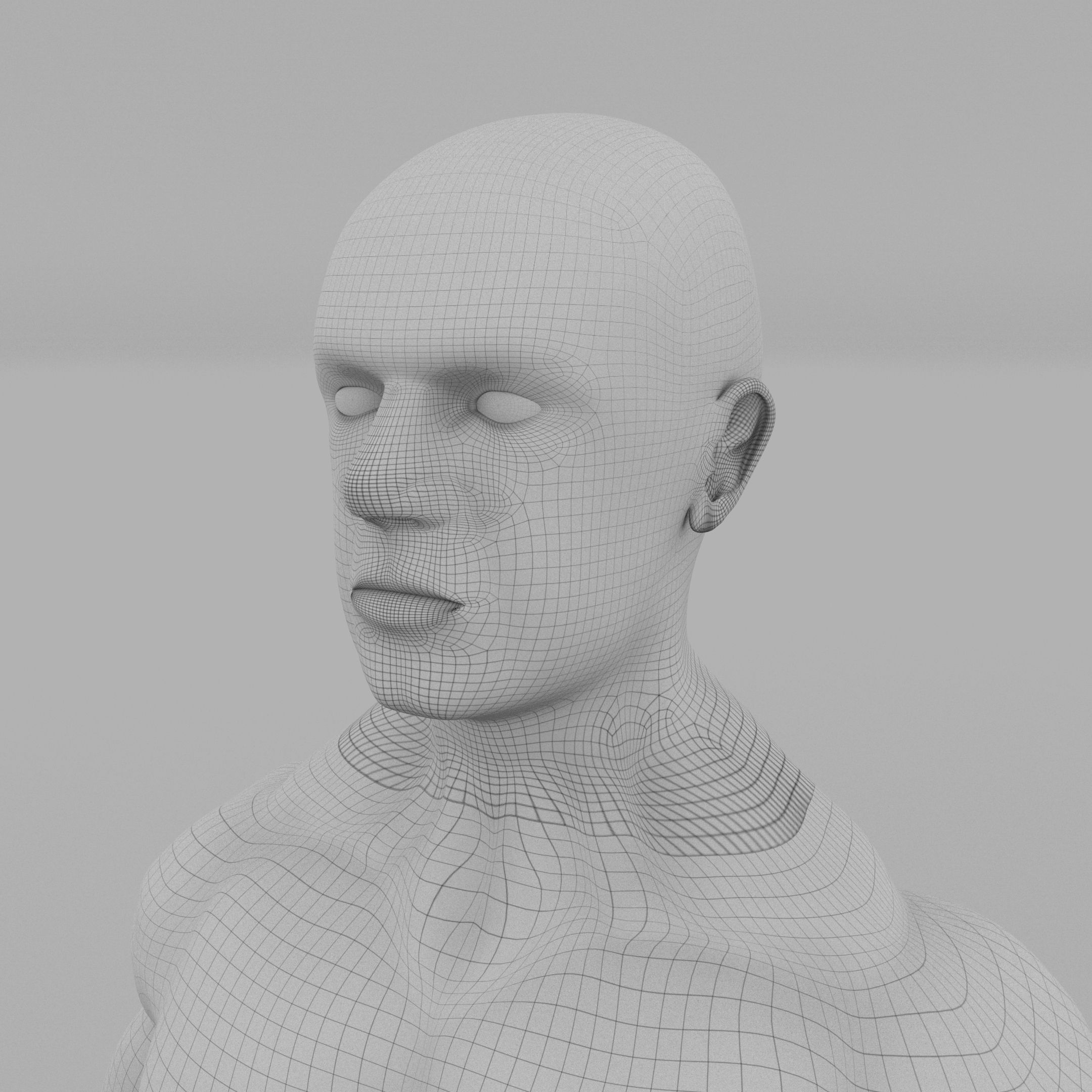 Muscular Human Male Clay Model 3D model_28