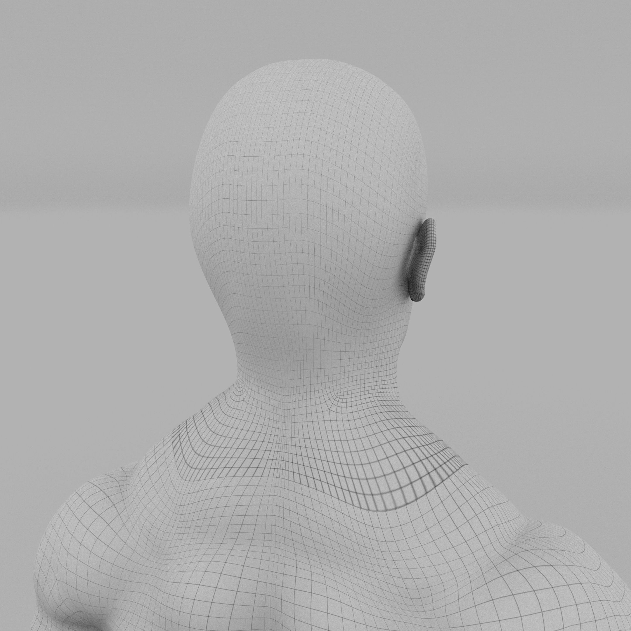 Muscular Human Male Clay Model 3D model_20