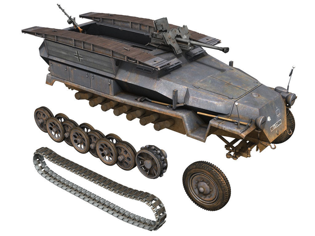 SD KFZ 251 7 Ausf C Pioneer Assault bridge 3D model_12