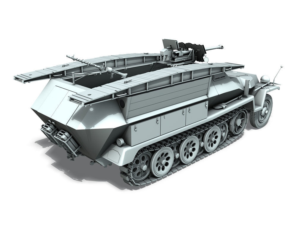 SD KFZ 251 7 Ausf C Pioneer Assault bridge 3D model_14