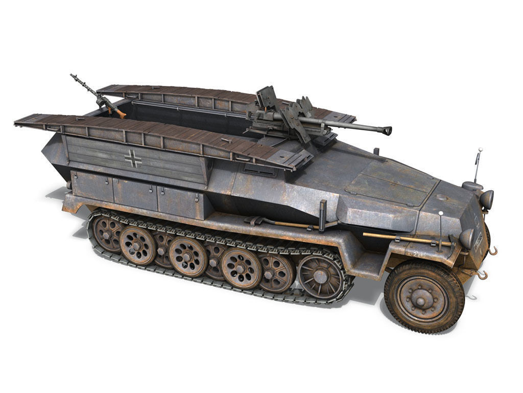 SD KFZ 251 7 Ausf C Pioneer Assault bridge 3D model_4