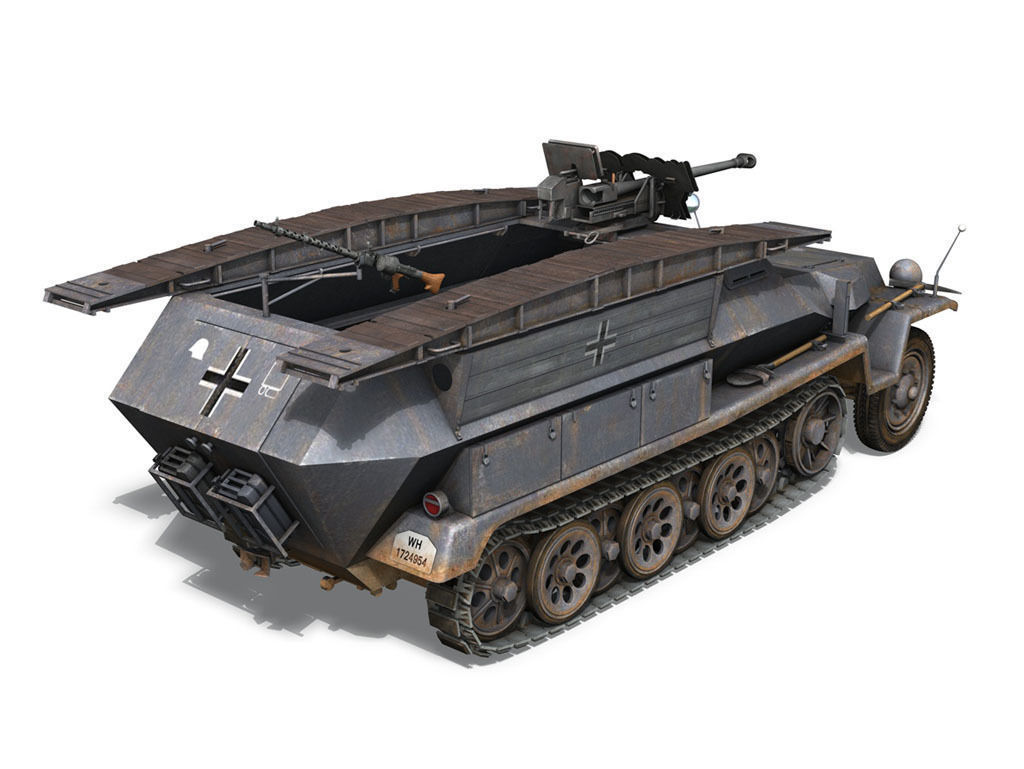 SD KFZ 251 7 Ausf C Pioneer Assault bridge 3D model_6