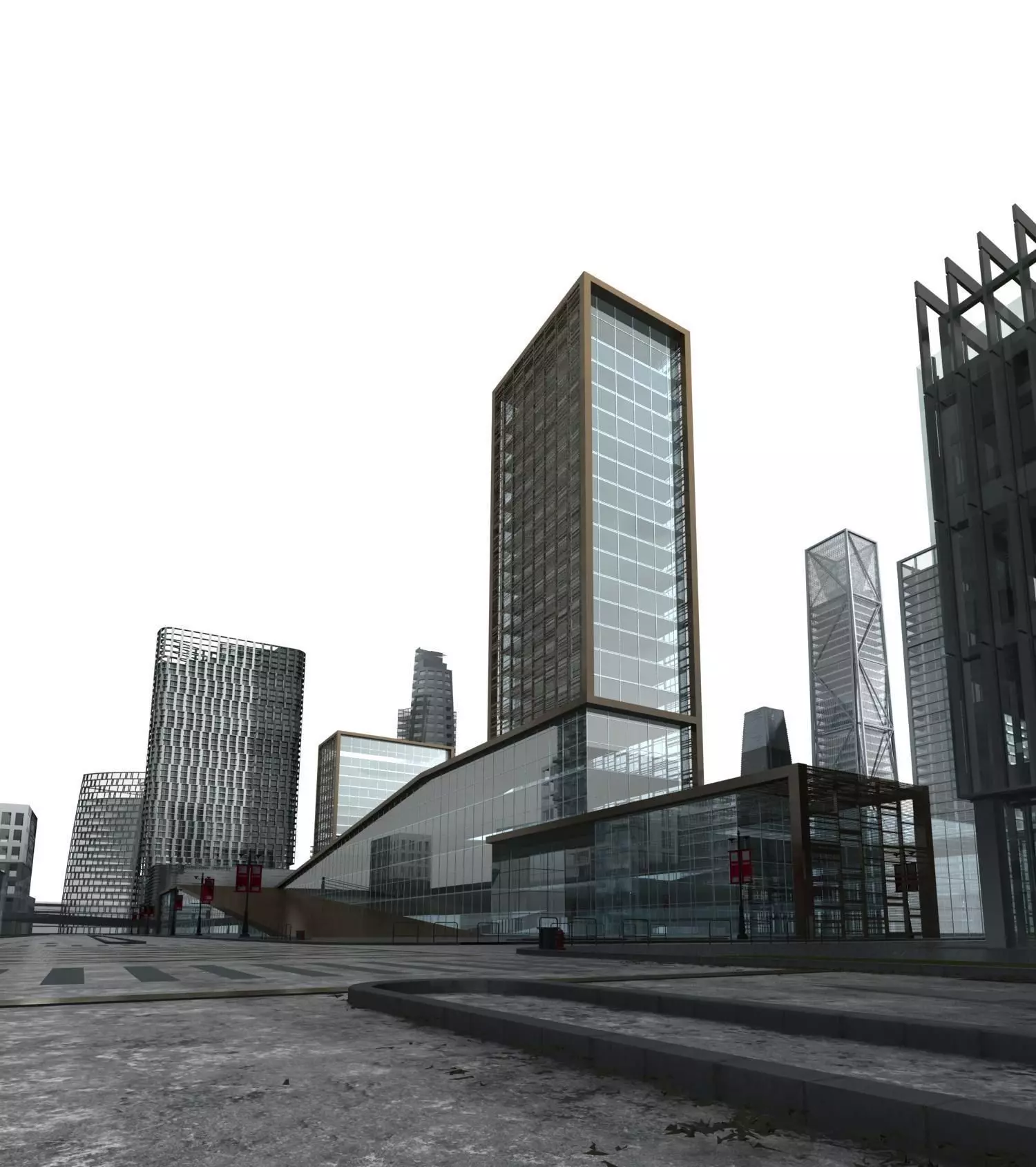 Commercial Building 3D model_0